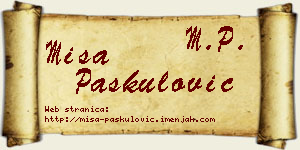 Miša Paskulović vizit kartica